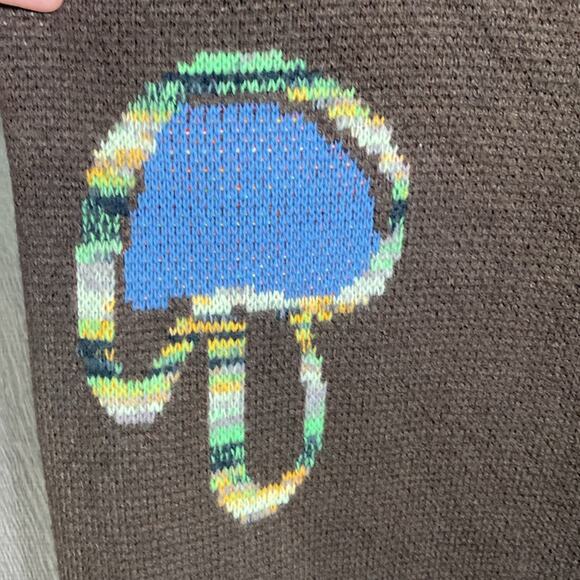 UO Urban Outfitters Brown Graphic Mushroom Crew Sweater in Men's Small - Picture 6 of 11